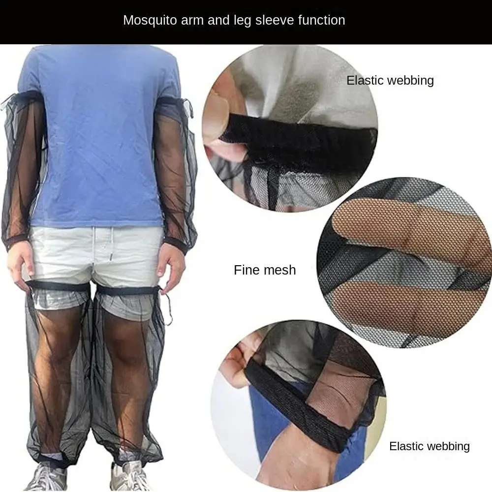 Fundas transpirables antimosquitos para piernas, para acampar al aire libre, senderismo, malla para brazos y piernas, mosquiteras, sombrero a prueba de insectos para pesca