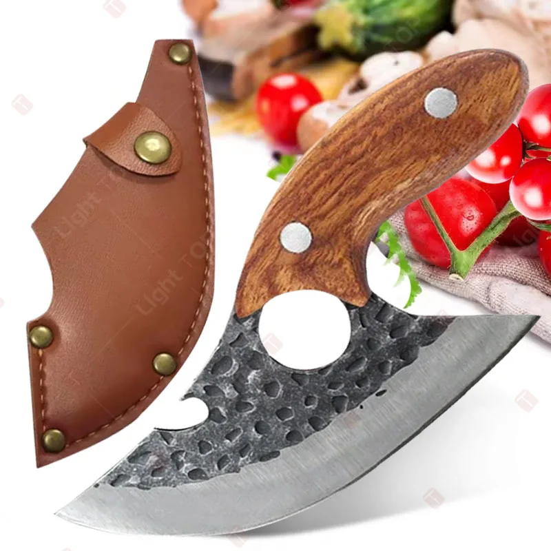 Kitchen Boning Knife for Meat Cutting Small Meat Knife With Bottle Opener Hand Forged Full Tang Knife for Kitchen Chef Knife