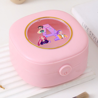 K-pop Demon Hunters Double-layer Jewelry Storage Box for Women Cartoon Letter Printed Necklace Earring Dust Bag Portable Boxes