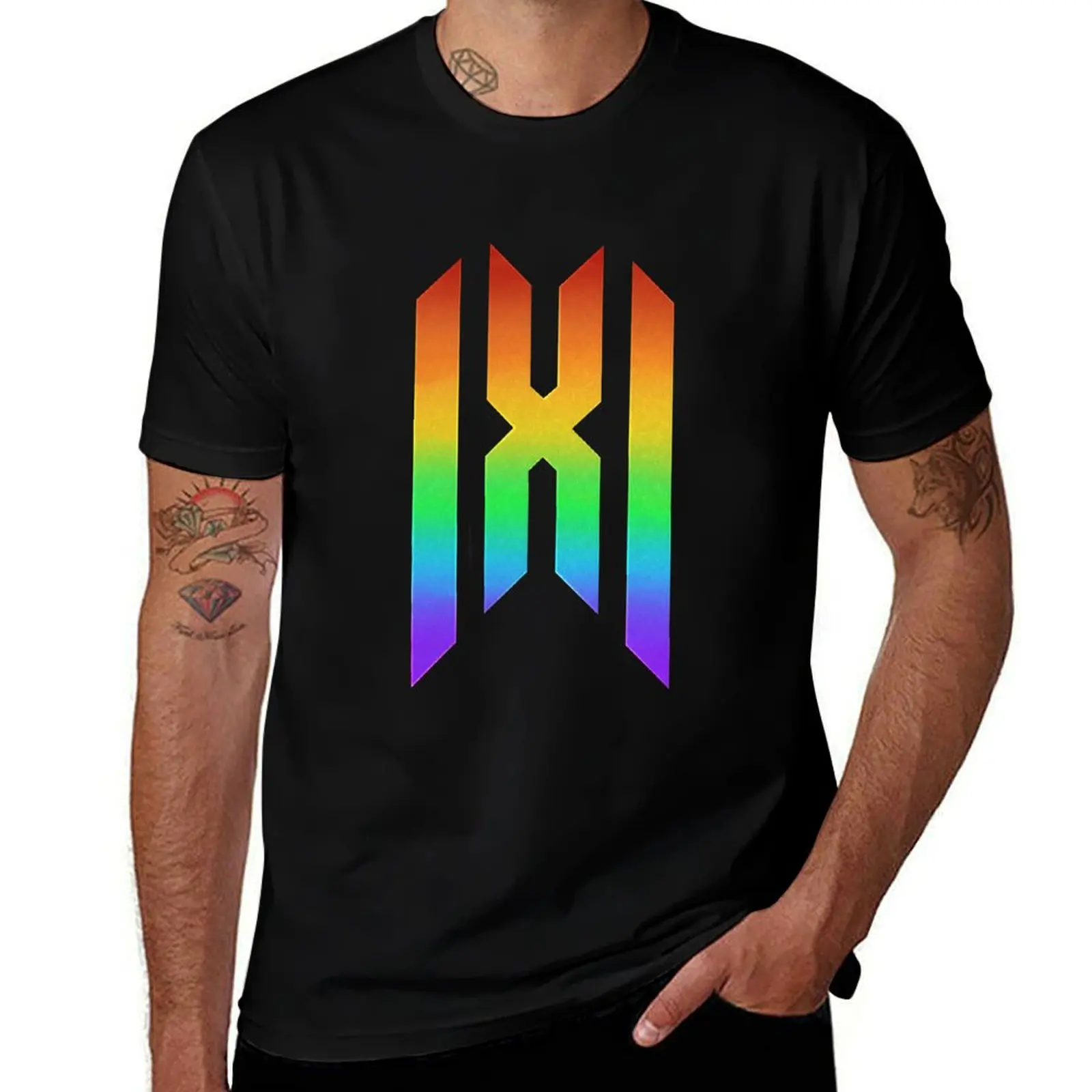 Monsta X Rainbow Logo T-Shirt Stain Resistant Casual Tee