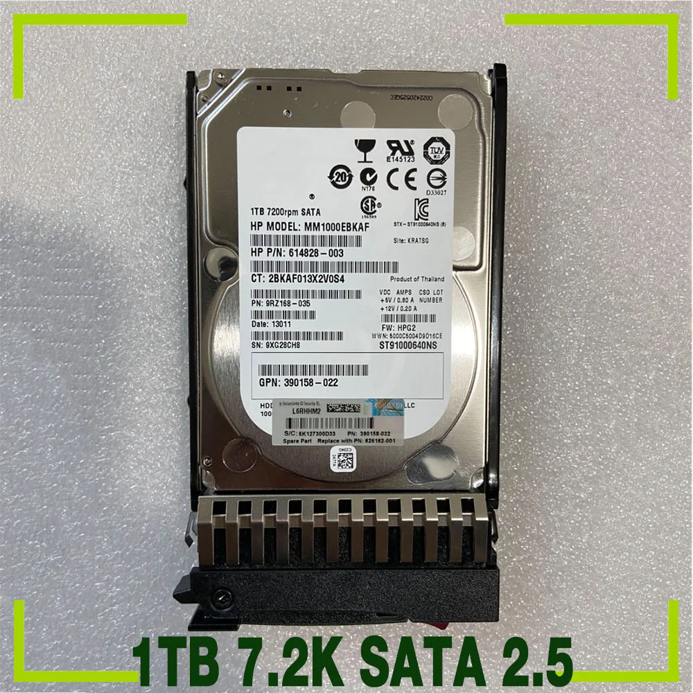 

1TB For HP Server Hard Disk 625609-B21 626162-001 G6G7 HHD 1TB 7.2K SATA 2.5