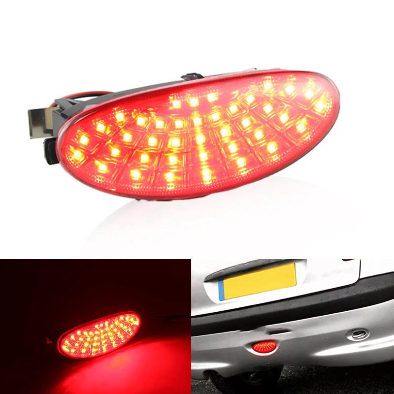 1PC For Peugeot 206 206CC SW hatchback rear bumper center 6351K5 red LED car rear fog light brake light