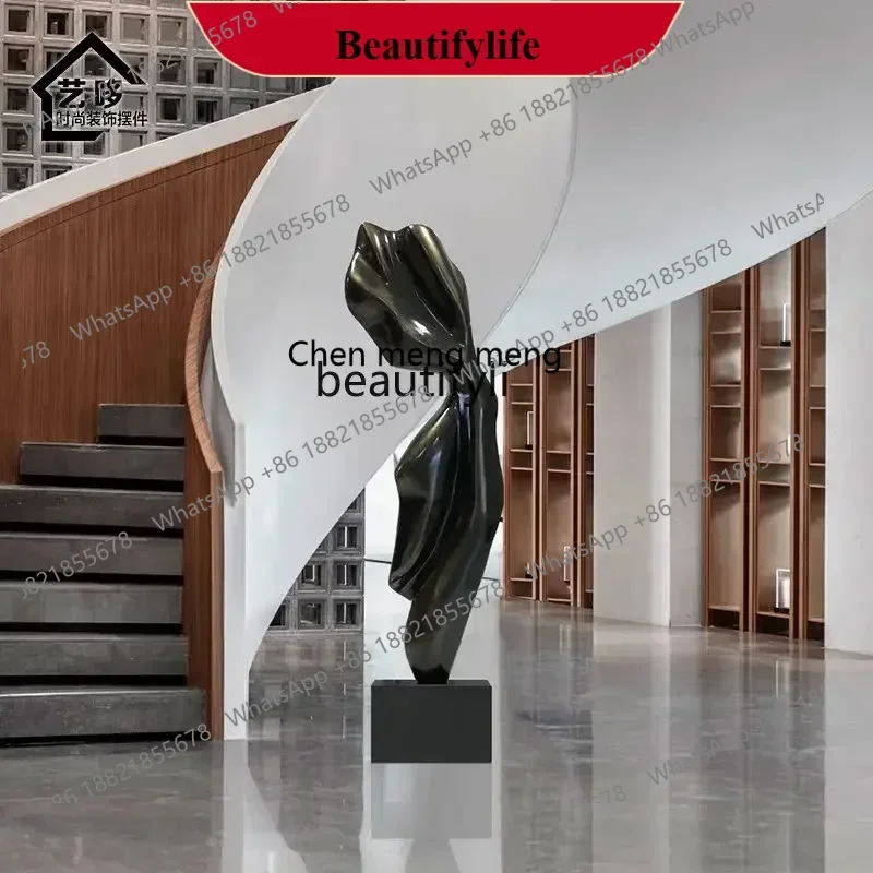 NEW Abstract sculpture floor-to-ceiling ornament FRP hotel lobby, staircase art decoration
