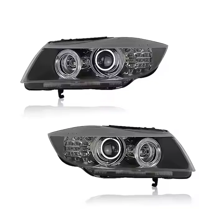 SJC For BMW 3 Series E90 Car Accessories 2005-2012 LED Headlights Upgrade Led Angel Eyes Plug And Play DRL With 320i 330i view 2