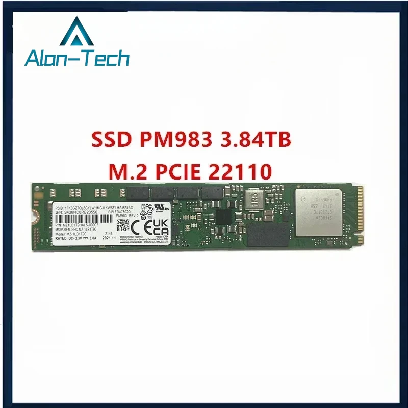 Unidade de estado sólido para SSD PM983, PM983, SSD 3.84T, tamanho 22110 M.2, protocolo Nvme 3.0, 00007, original, versão comum