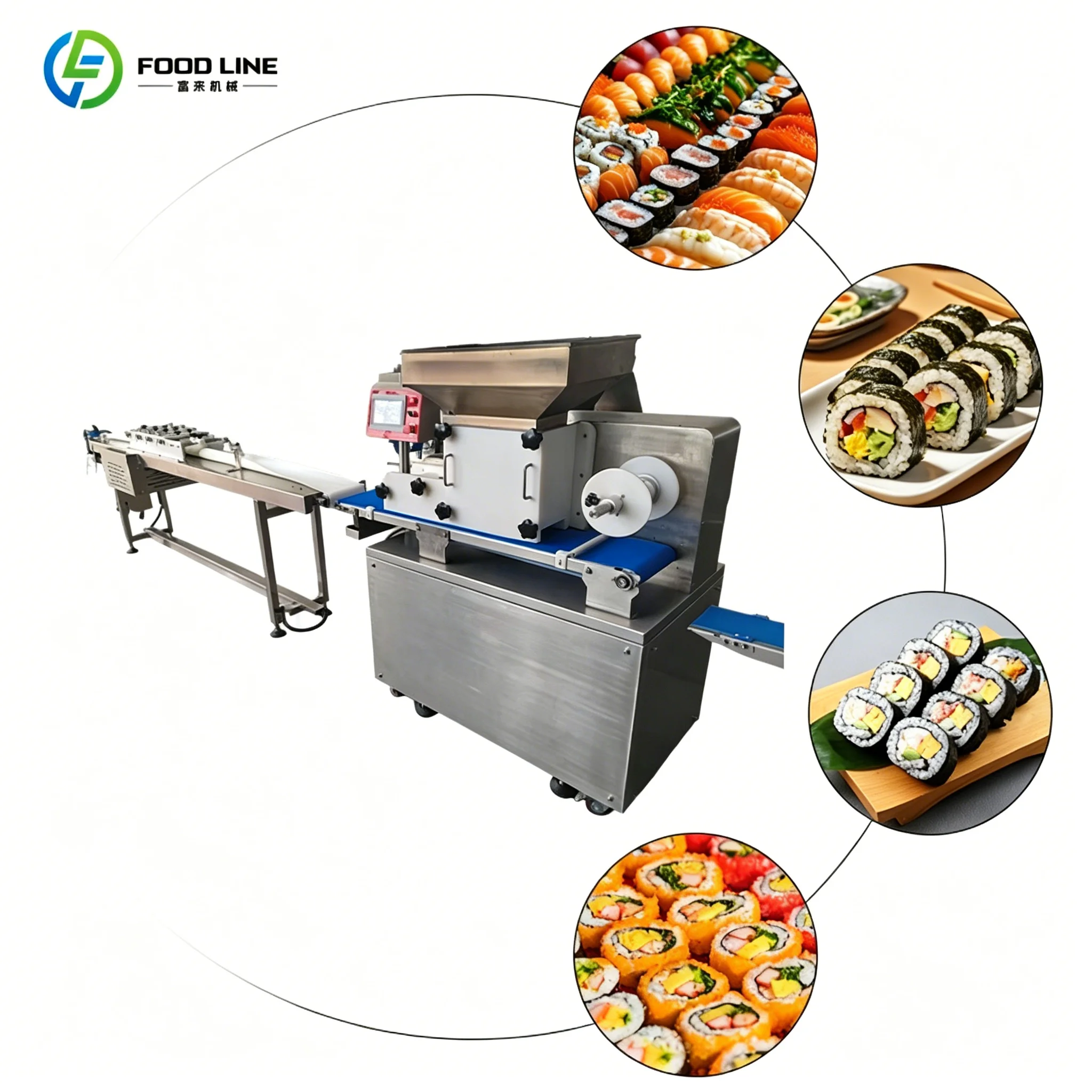 Commercial Sushi Making Production Line Even Rice Spreading Acts As Sushi Production Line To Keep Consistent Rice Thickness