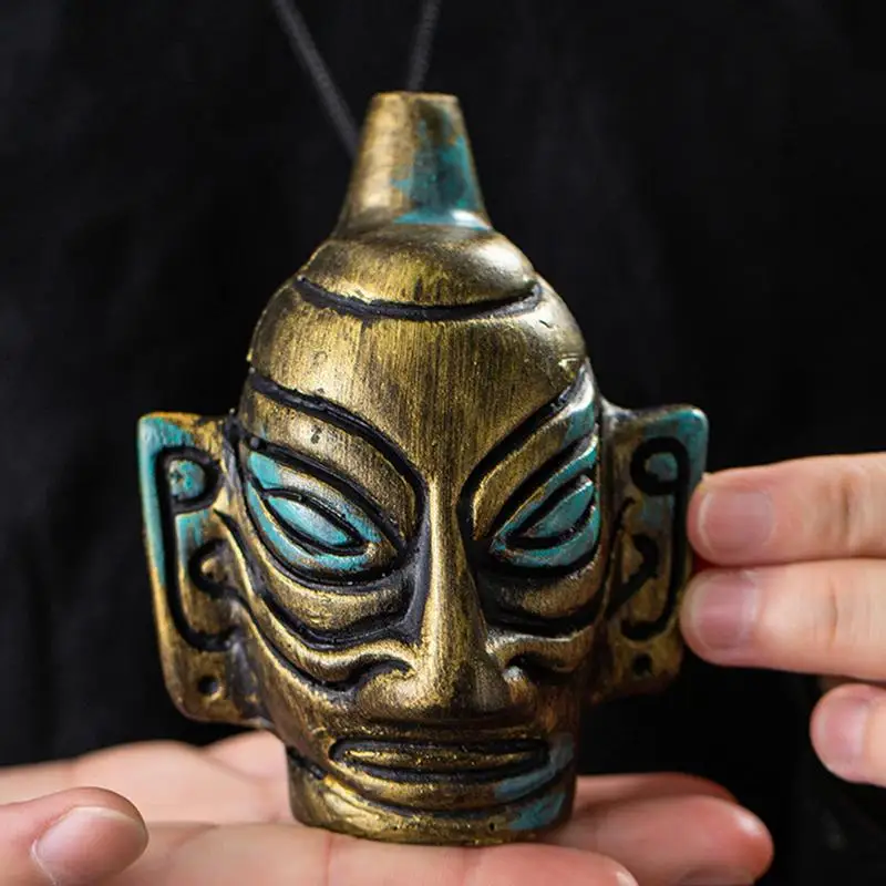 Aztec Whistle Screaming Skull Whistle Ancient Bronze Screaming Skull Whistle Loud Sound Prop Whistle For Desktop Home Decor