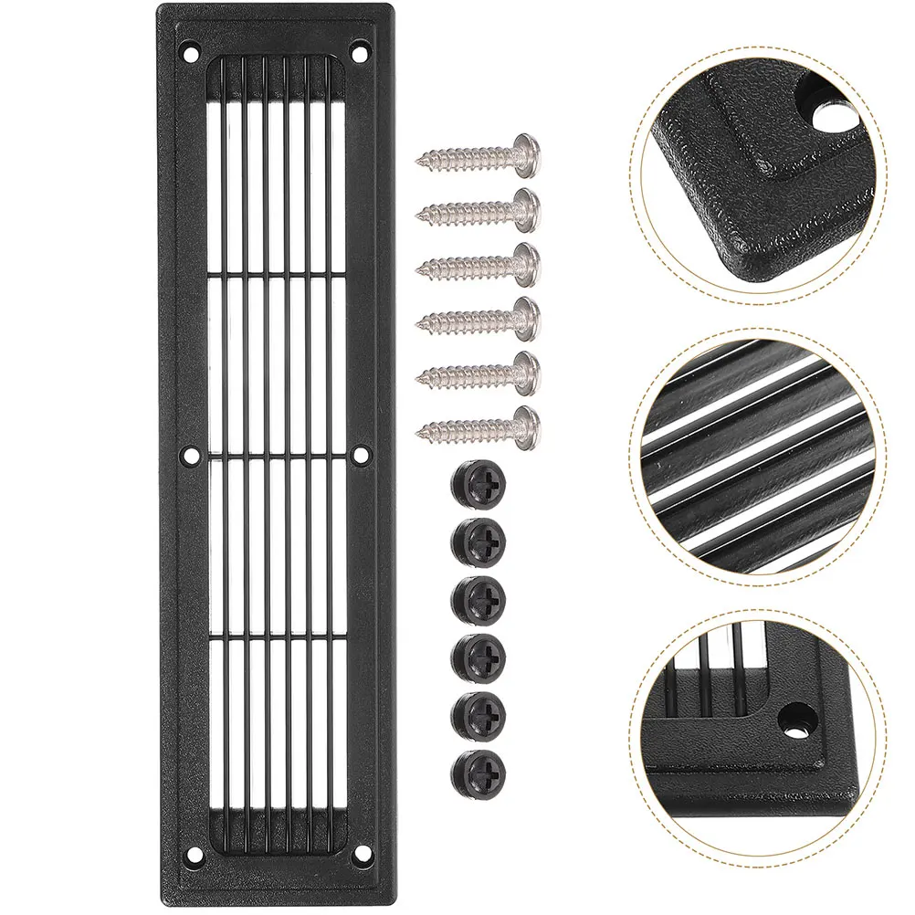 2 pcs Black Metal Louvered Grill Cover For Central Air Conditioning Floor Ventilation Grille Rv Bus Trailer Outlet Adjustable