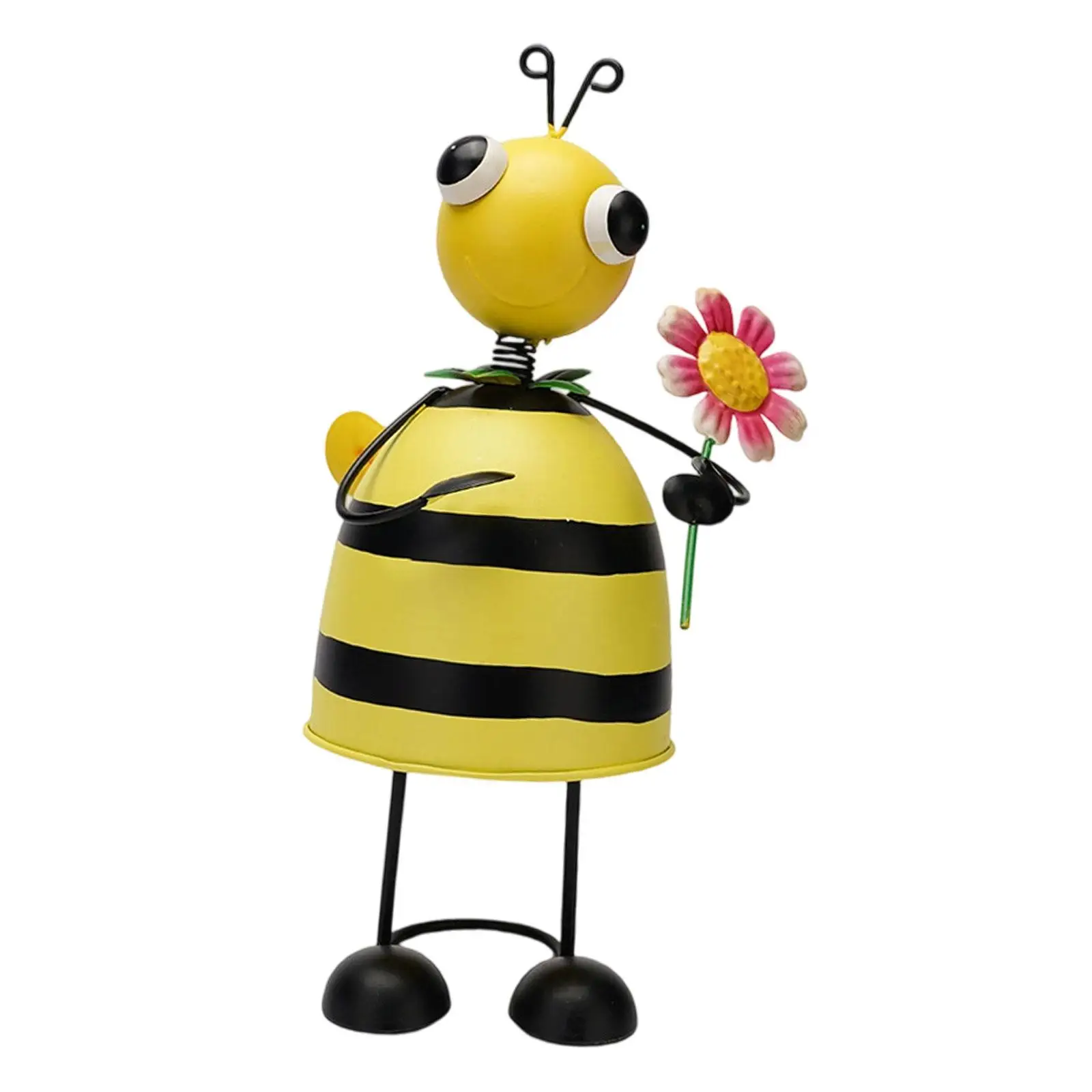 Decorative Bee Statue Iron Garden Ornament Art Sculpture for Outdoor Walkway Patio Hallway Decor