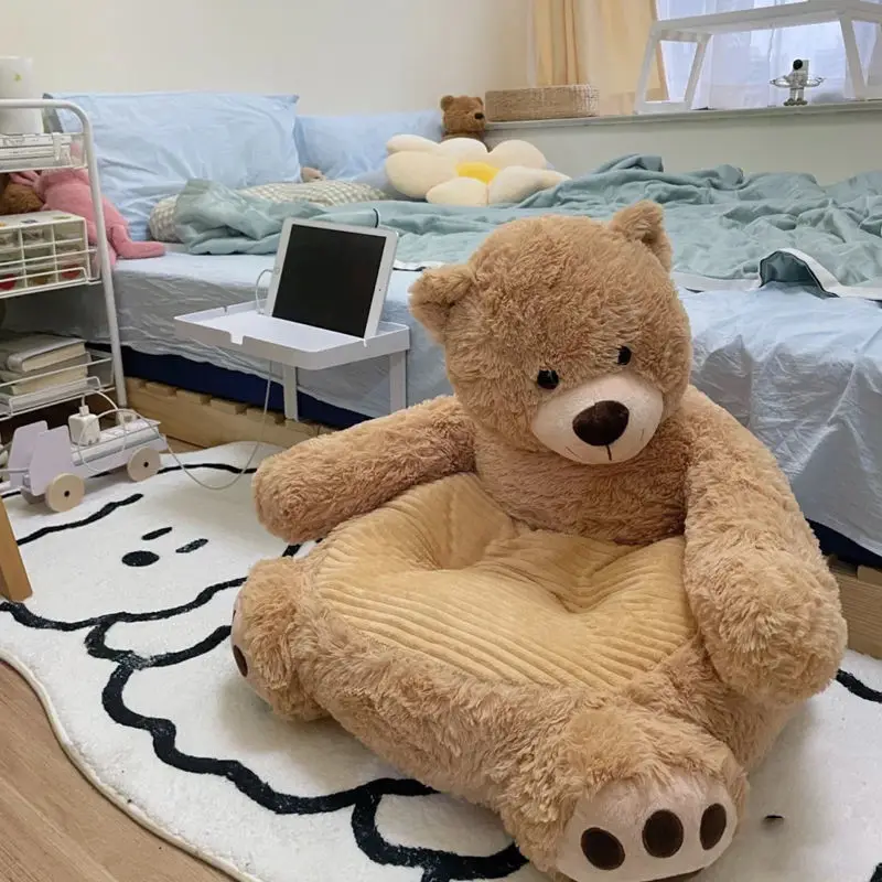 Ins crianças sofá mais urso panda brinquedo canto assento braço do bebê príncipe criança móveis sillones para ninos boneca criança sofá cadeira