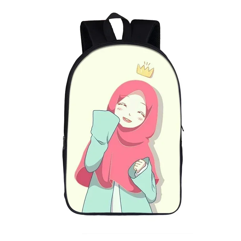 Hijab wajah Muslim Gril Crown ransel wanita tas perjalanan tas sekolah anak-anak untuk remaja perempuan ransel sekolah siswa