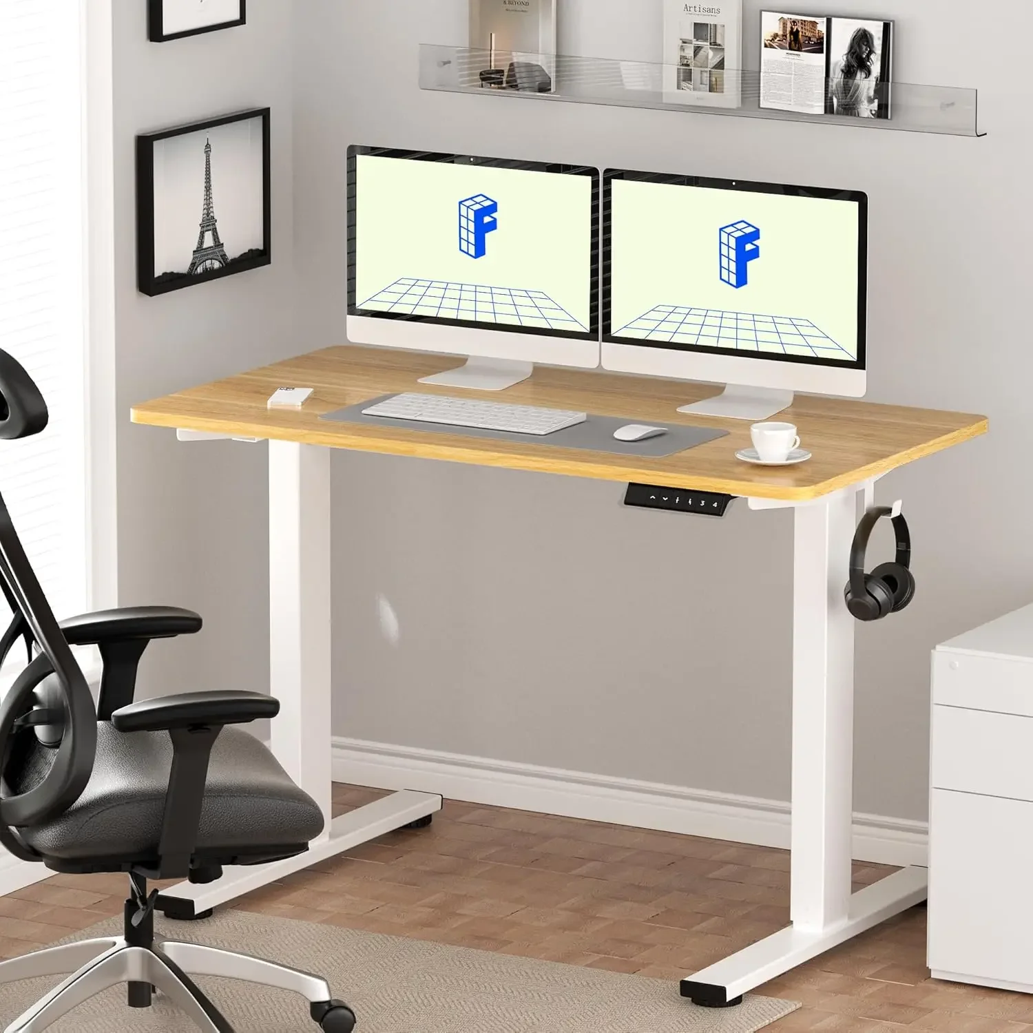 Whole Piece Standing Desk，Desktop Electric Adjustable Height Desk Home Office Computer Workstation Sit Stand up Desk