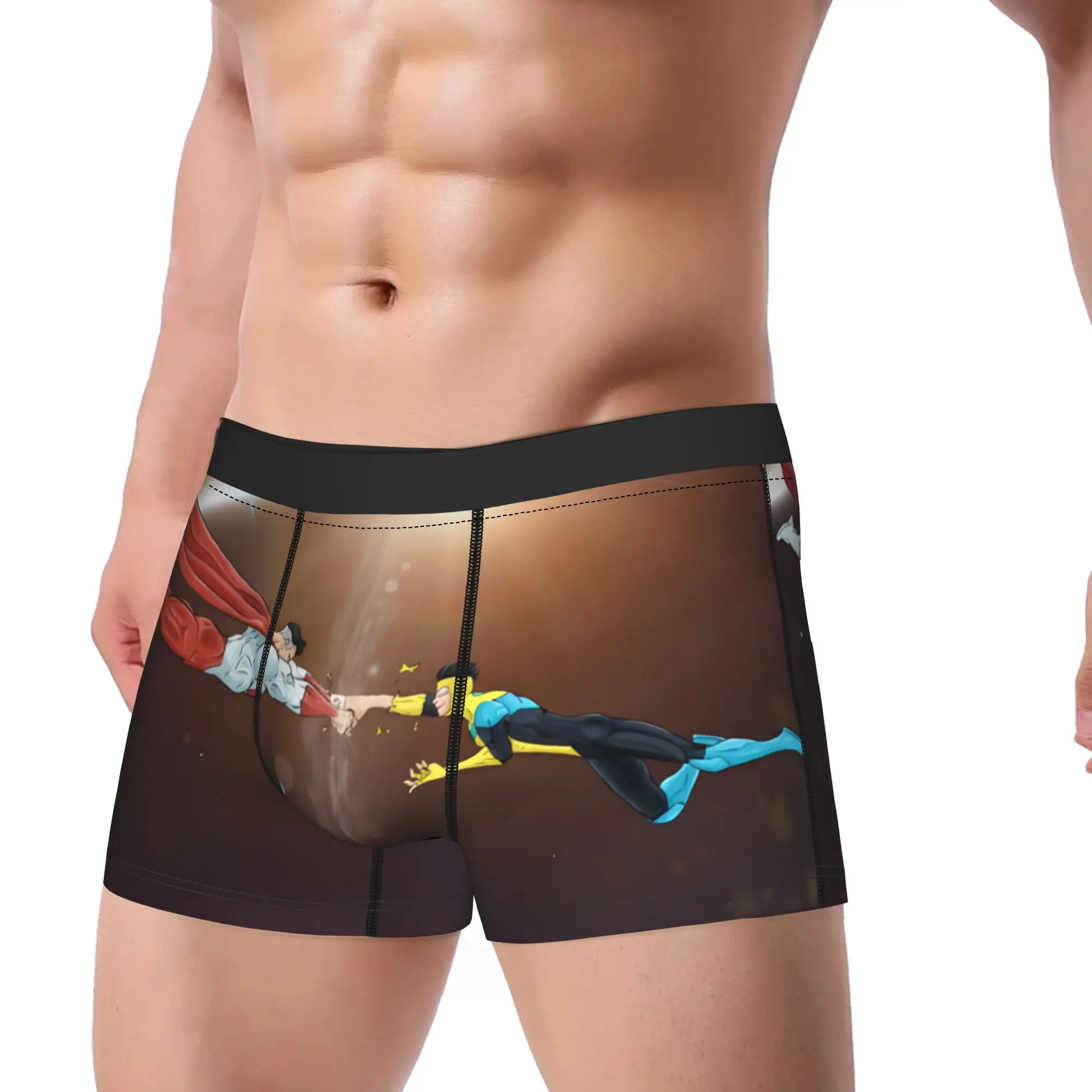 1piece I-Invincible Comic Omni Man & Mark Underpants Breathbale Panties Male Underwear Print Shorts