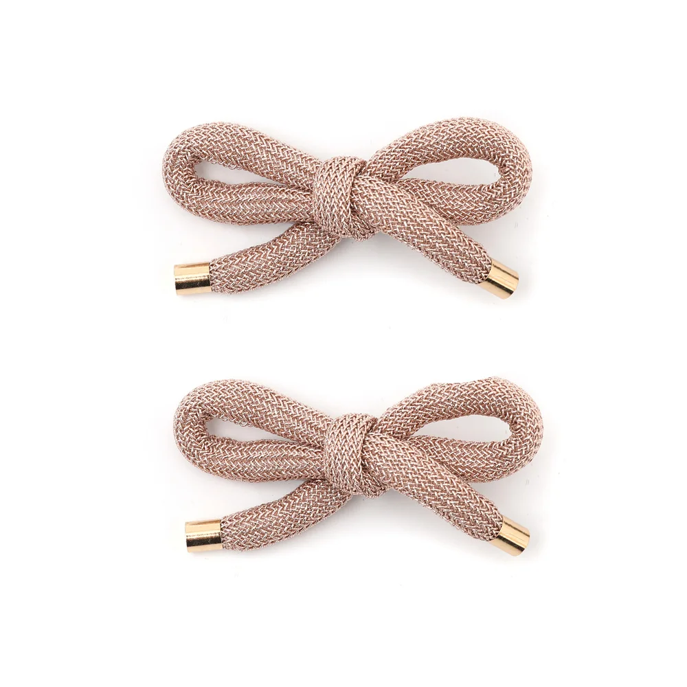A  New Hemp rope weaving Cute Creative Classic All-match Small Bowknot Girl Hair Clips Kids Hairpins Children Hair Accessories