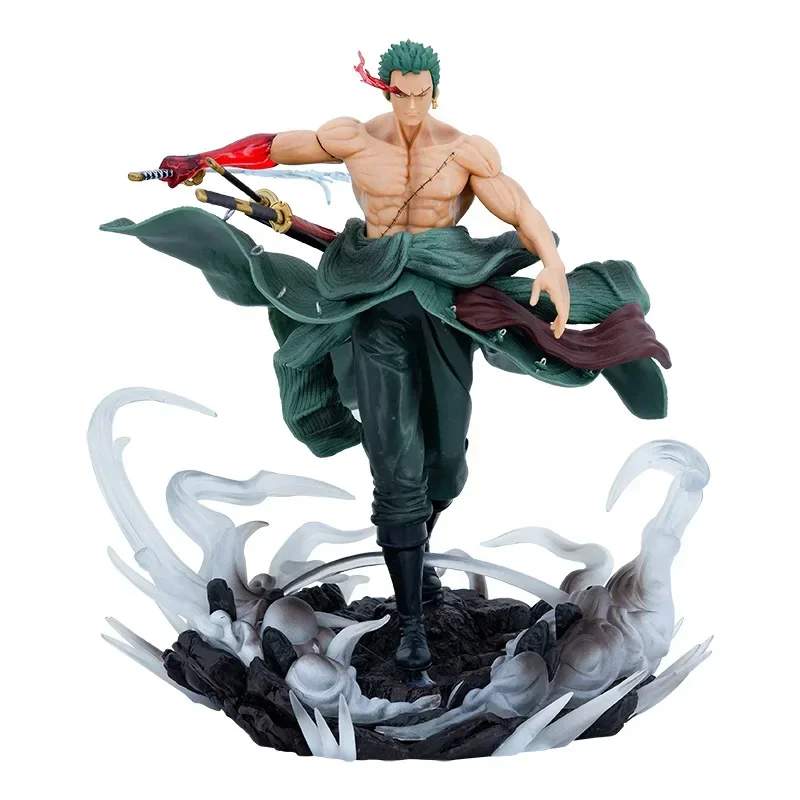 38cm One Piece Anime Figure Roronoa Zoro Action PVC Anime Figurine Model Decoration Collection Cartoon DIY Kids Toys Gift