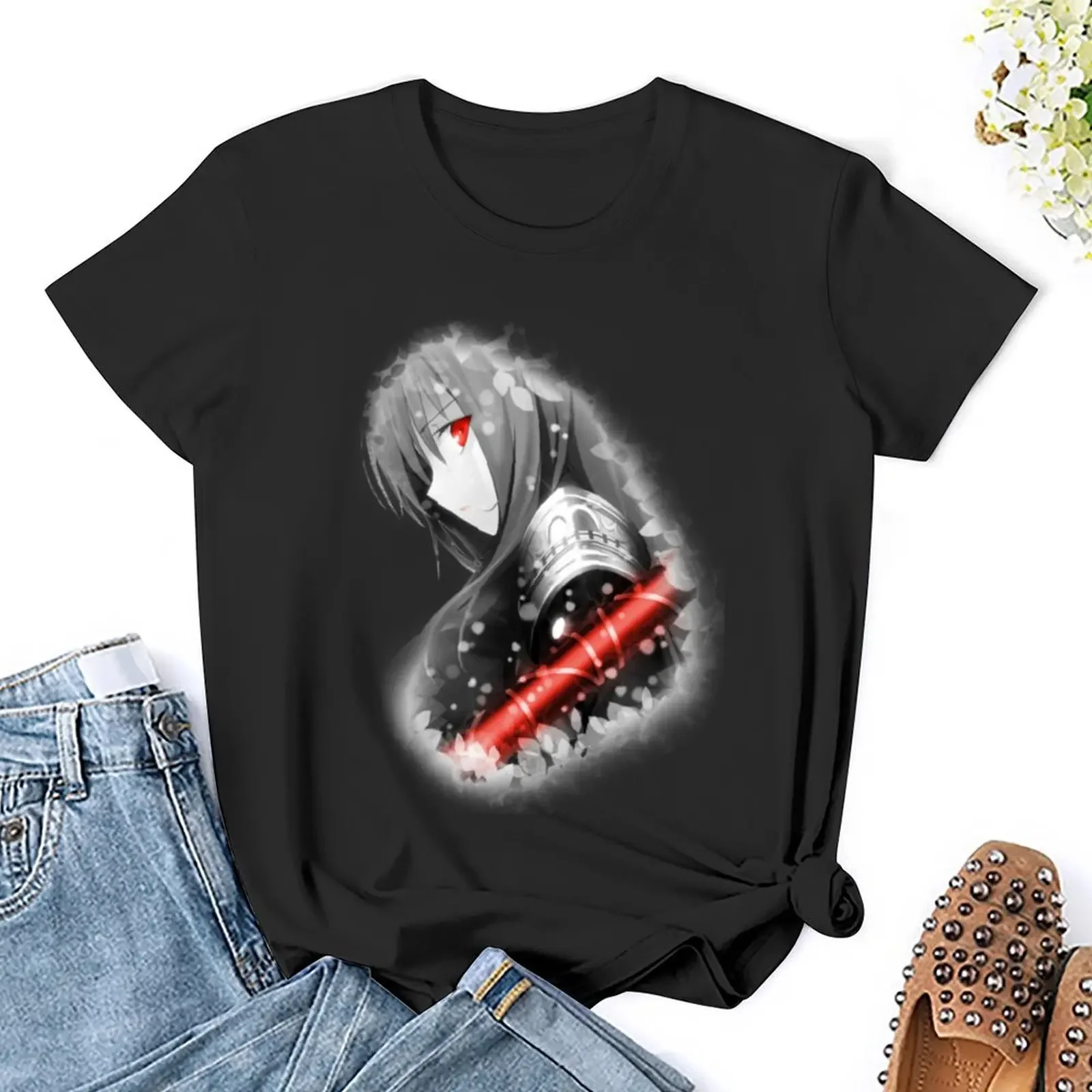 Scathach Floral Design T-Shirt cute tops lady clothes customizeds anime t shirts for Women