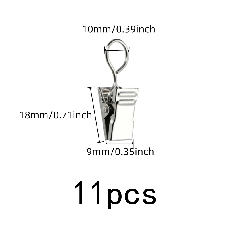 11 pcs Silver Loop Drapery Pins, Firm Non-Slip Hold and Silver Closed Loop Design, ideal for Bedroom Window Drapery