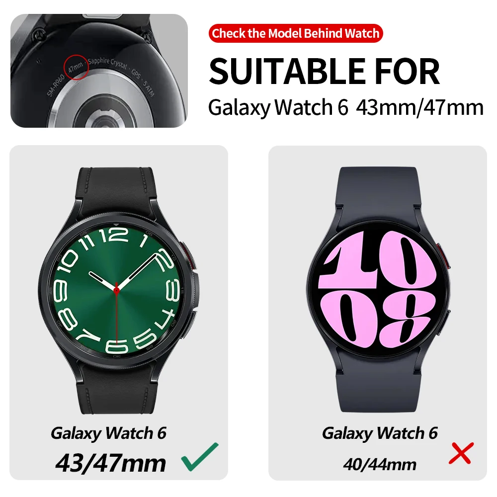 Case for Samsung Galaxy Watch 6 Classic 43mm 47mm  Armor Protective Bumper TPU Soft Hollow Frame Fall Prevention Cover Accessory