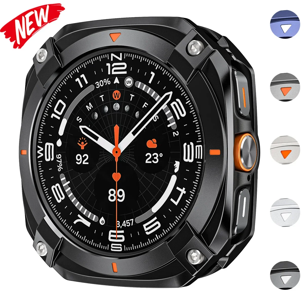 Schutzhülle aus Aluminiumlegierung für Samsung Galaxy Watch Ultra 47 mm, Herren-Abdeckung für Samsung ULTRA 7, Displayschutzfolie, Zubehör