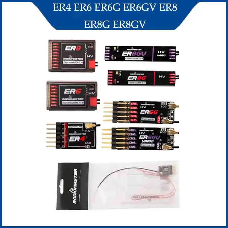 RadioMaster ER4 4CH/ ER6 ER6G ER6GV 6CH/ ER8 ER8G ER8GV 8CH 2.4GHZ Expresslrs Elrs PWM استقبال Pro اكسسوارات RC