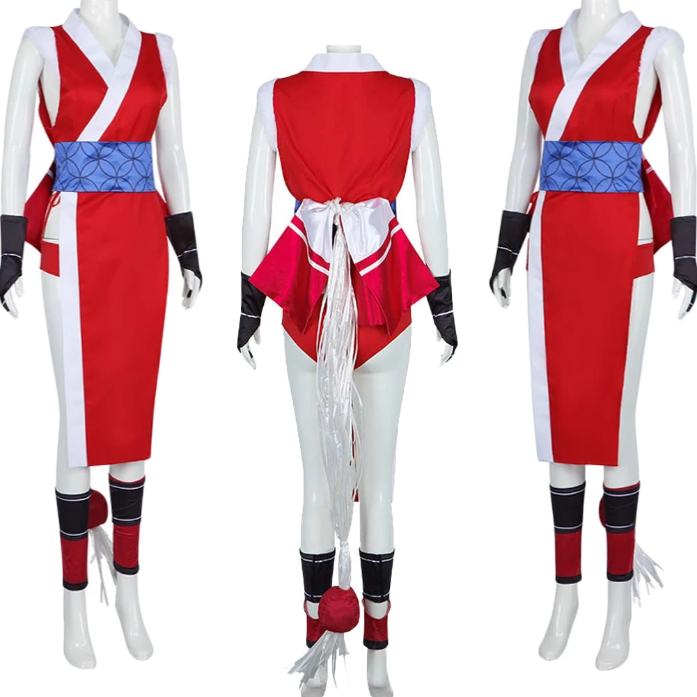 Juego SF 6 Cosplay Mai Shiranui vestido rojo ropa fiesta juego de rol disfraz trajes trajes de Halloween para mujeres adultas