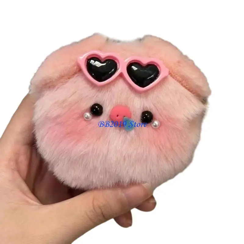 

Q0KB Squeaky Piggy Ornament Pig Keychain Plush Pendant Kids SchoolBag Accessories