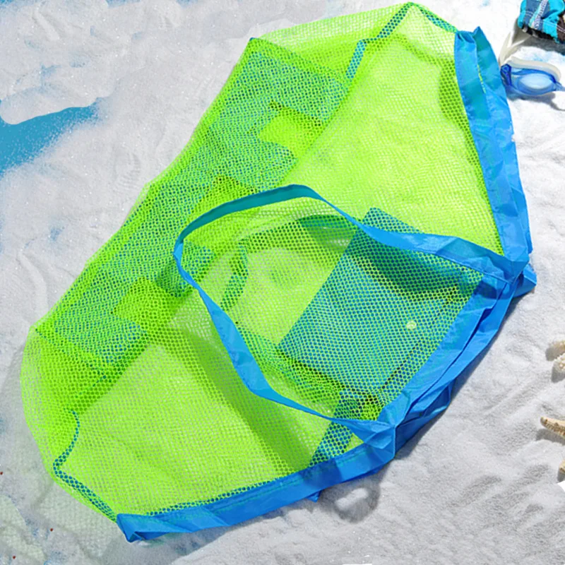 Homefish Kids Sand Away Portable Mesh Storage Bag Large Beach Tote For Swimming Bath Toys Towels Outdoor Use