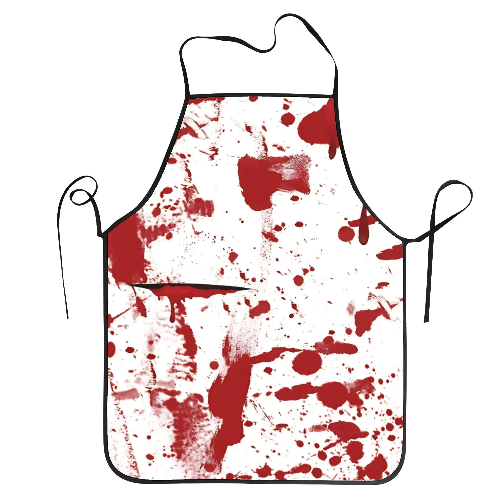 Bloody Smear Design National Horror Movie Day Scary Halloween Design Apron Household Kitchen Restraunt Manicure Aprons Pocket