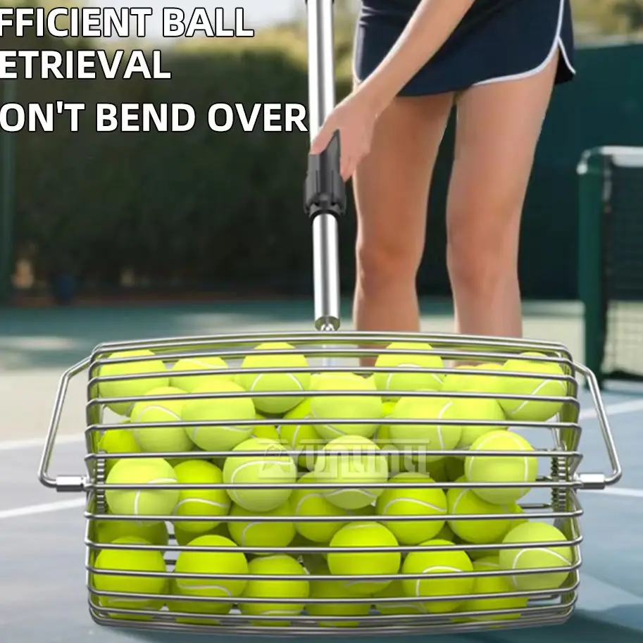

Roller Tennis Ball Collector Stainless steel Adjustable Tennis ball picker Tennis ball collecting roller