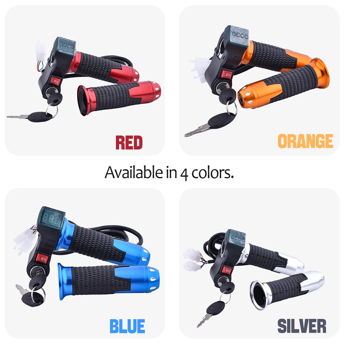 صمام خانق جديد للدراجة الإلكترونية ثلاثي السرعات لعام 2025 مع شاشة LED - 12 فولت-96 فولت للدراجة الكهربائية/السكوتر/الدراجة النارية 3 في 1 قفل الإشعال