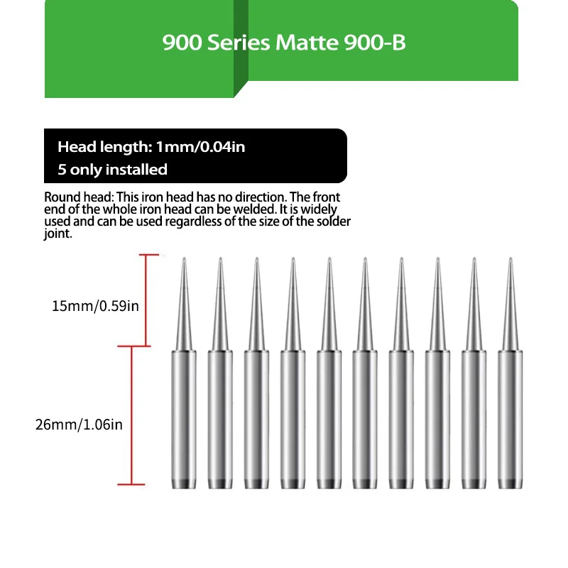 10-pack fine tip soldering iron head electronic repair welding tool compatible with common electric soldering irons