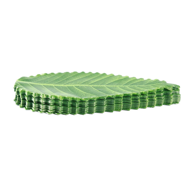 200pcs/Box Green Leaf Japanese Food Sushi Decoration Leaves Sushi Grass Creative Plastic Leaf Sashimi Decor Tools﻿