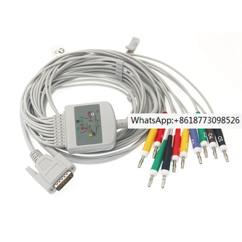 

Universal Mindray ECG EKG 10 Lead Cable for Edan, Spacelabs, Nihon Kohden, with Adult Chest Limbs Electrodes