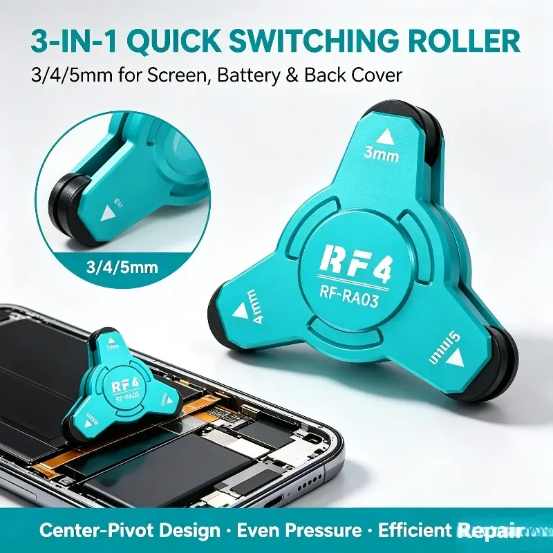 RF4 RF-RA03 3/4/5mm Quick Switch Press Roller Stable Pressure Tool For Phone Screen Bezel Adhesive Bonding Repair