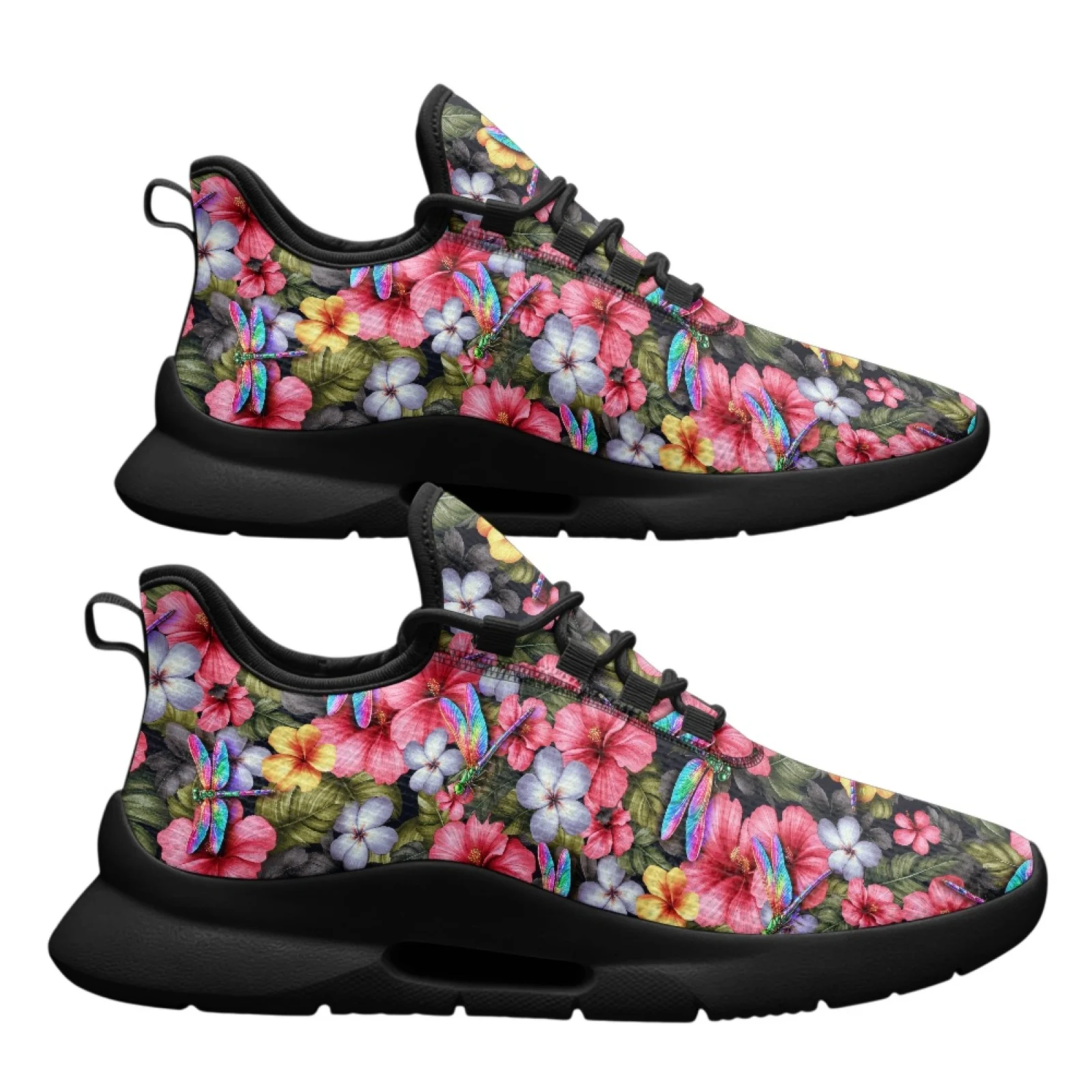 PENSTROLL Mesh & EVA Casual Low-Top Lace-Up Shoes Lightweight Low-Top Lace-Up Sneakers for Men Driving Flower