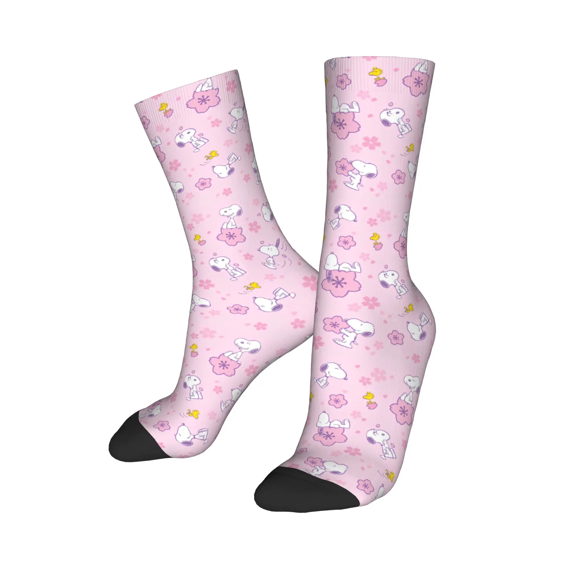Snoopys Cartoon Socks Men Women Polyester Funny Happy  Socks Harajuku Spring Summer Autumn Winter Middle Tube Socks Gifts