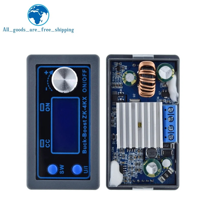 Imagem -02 - Tzt-cnc dc Buck Boost Converter Fonte de Alimentação Ajustável para Carregamento de Bateria Solar cc cv 0.530v 4a Power Module Zk4kx