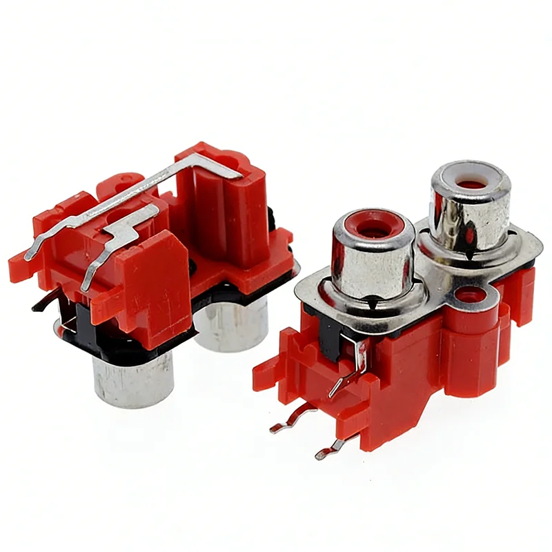 AV socket RCA-207 Common-core lotus interface female connector AV2-8.4-13 Two-position shielded side-mounted plug
