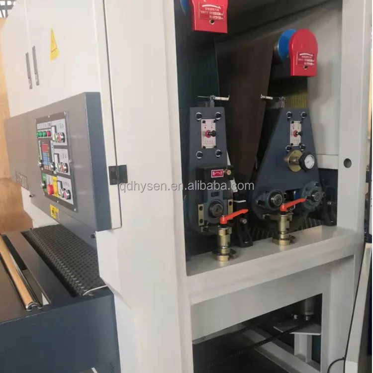 HYSEN Wood Wide Belt Sander Machine Automatic Double Heads Sanding Machine Wood Floor Sander Machine