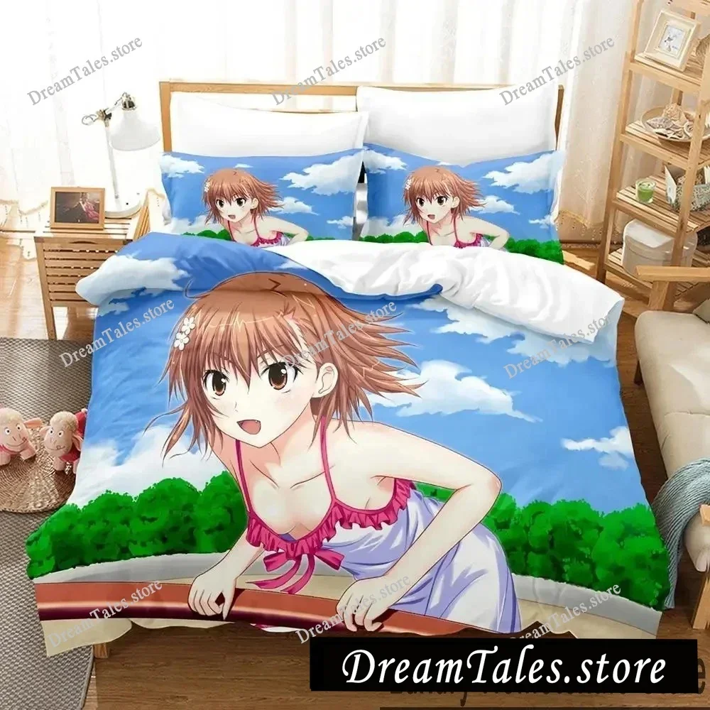Misaka Mikoto A Certain Magical Index Railgun Bedding Set Boys Girls Twin Queen King Size Duvet Cover Pillowcase Bed Boys Adult