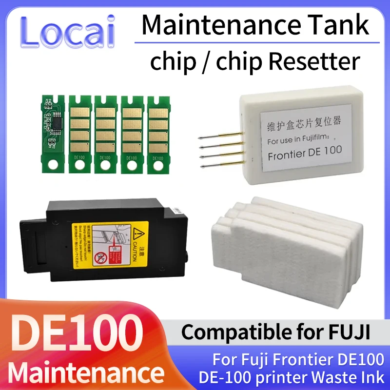 1/3/5/10PCS Maintenance Tank Chip and waste ink pad For Fuji Frontier DE100 DE-100 printer Waste Ink Collector CHIP Resetter