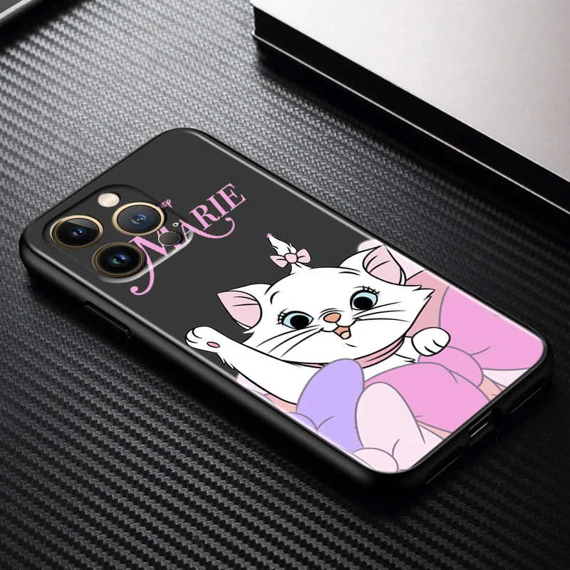 Disney Marie Cat Judy für iPhone 15 14 13 12 11 xs xr x 8 7 se pro max plus Mini schwarz zurück Handy hülle