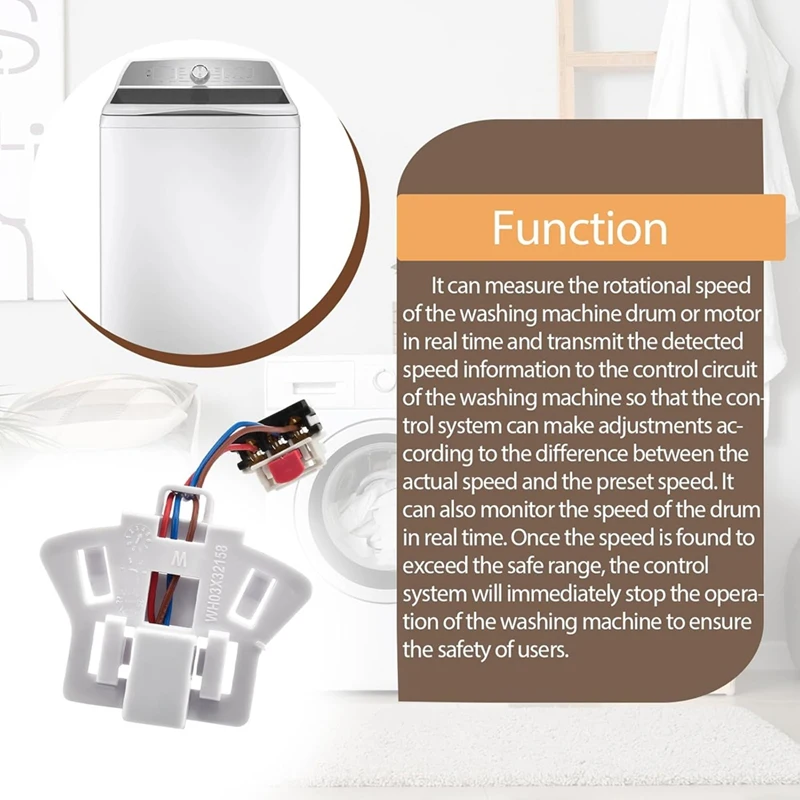 WH03X32158 WH12X26330 Washer Speed Sensor Compatible Machine Replaces WH12X25294 PS16619248 AP7020336 EAP166192