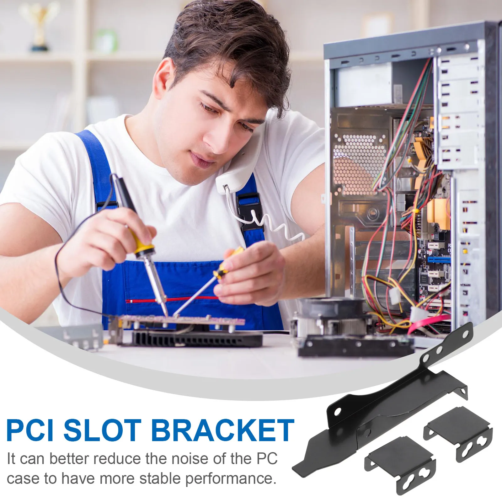 

Комплект из 2 кронштейнов для охлаждения с двумя вентиляторами, железный, черное покрытие, устойчивый к ржавчине, для рассеивания тепла и снижения шума видеокарт ПК