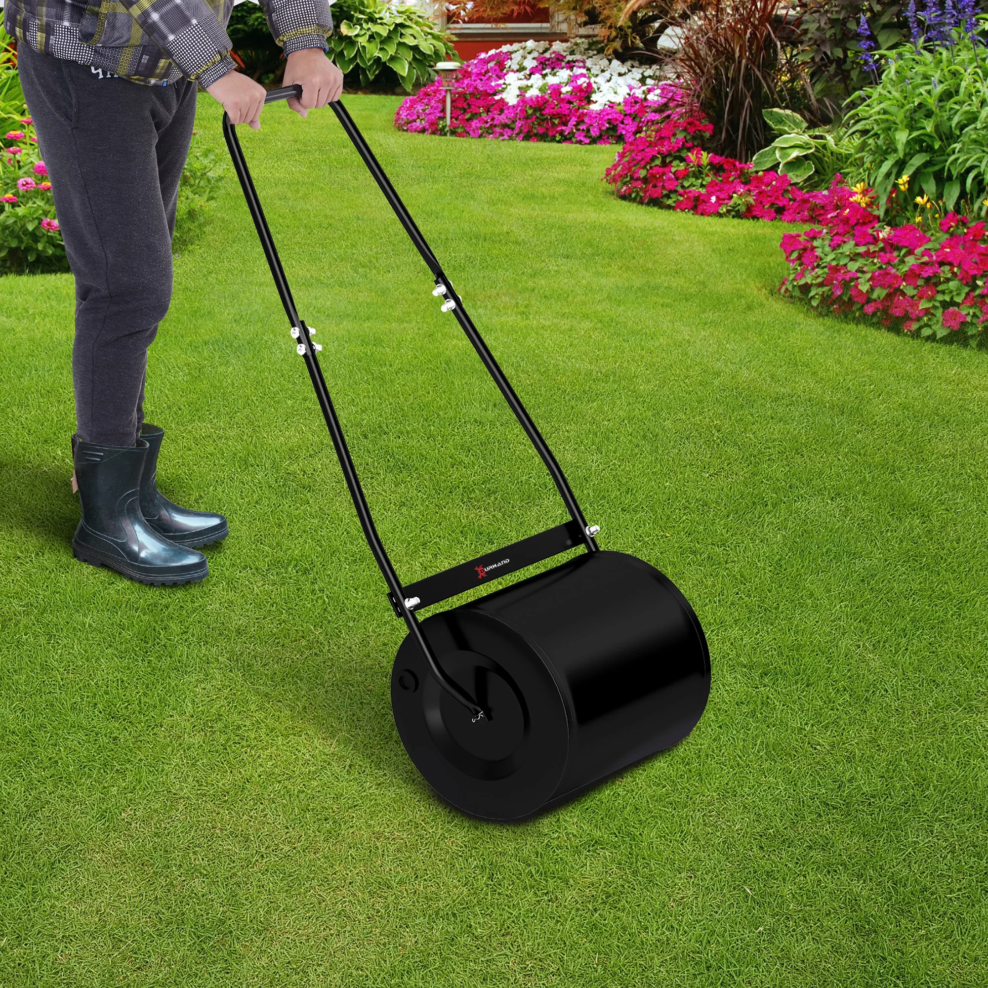 Bild 3: Durhand Metall-Gartenwalze 50X32X108 cm - Durhand. Schwarz
