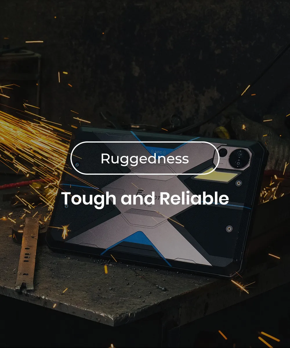 Fossibot Dt3 5g Rugged Tablet, Android 15, 10.4" Display, 12Gb Ram 256Gb Rom, Wifi 6, 66W Fast Charge, 64Mp+32Mp Camera, Nfc