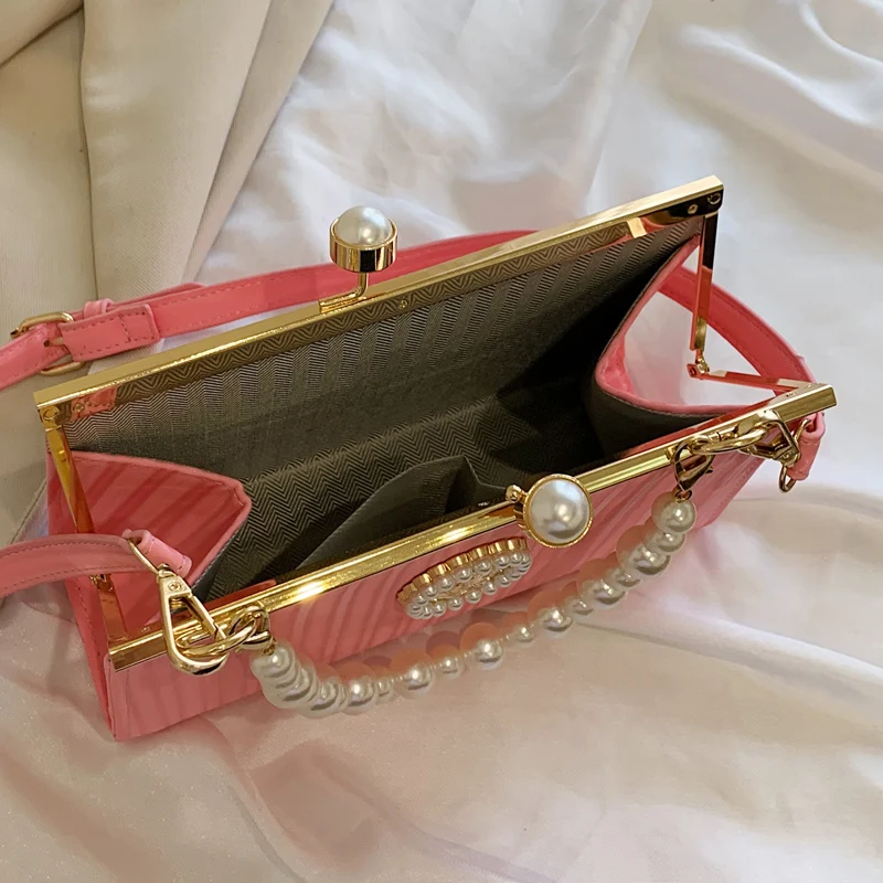 Wedding evening bag with pearls elegant bags for women banquet fashion handbags for women luxury designer lady crossbody bags