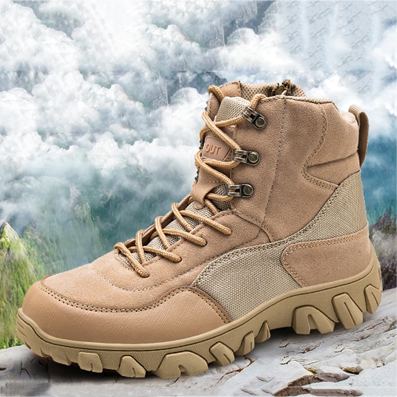 

Классические мужские ботинки для скалолазания, высокие тактические ботинки, противоскользящие уличные ботинки для тренировок, мотоциклетные, охотничьи, походные ботинки