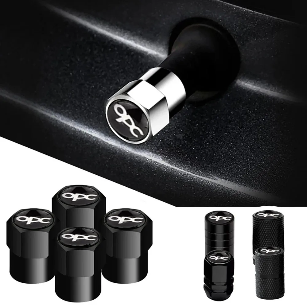 Hot NEW 4pcs Car Metal Wheel Tire Air Valve Core Caps Accessories For OPC Car Tire Valve Stem Cap Covers For Opel Accessories