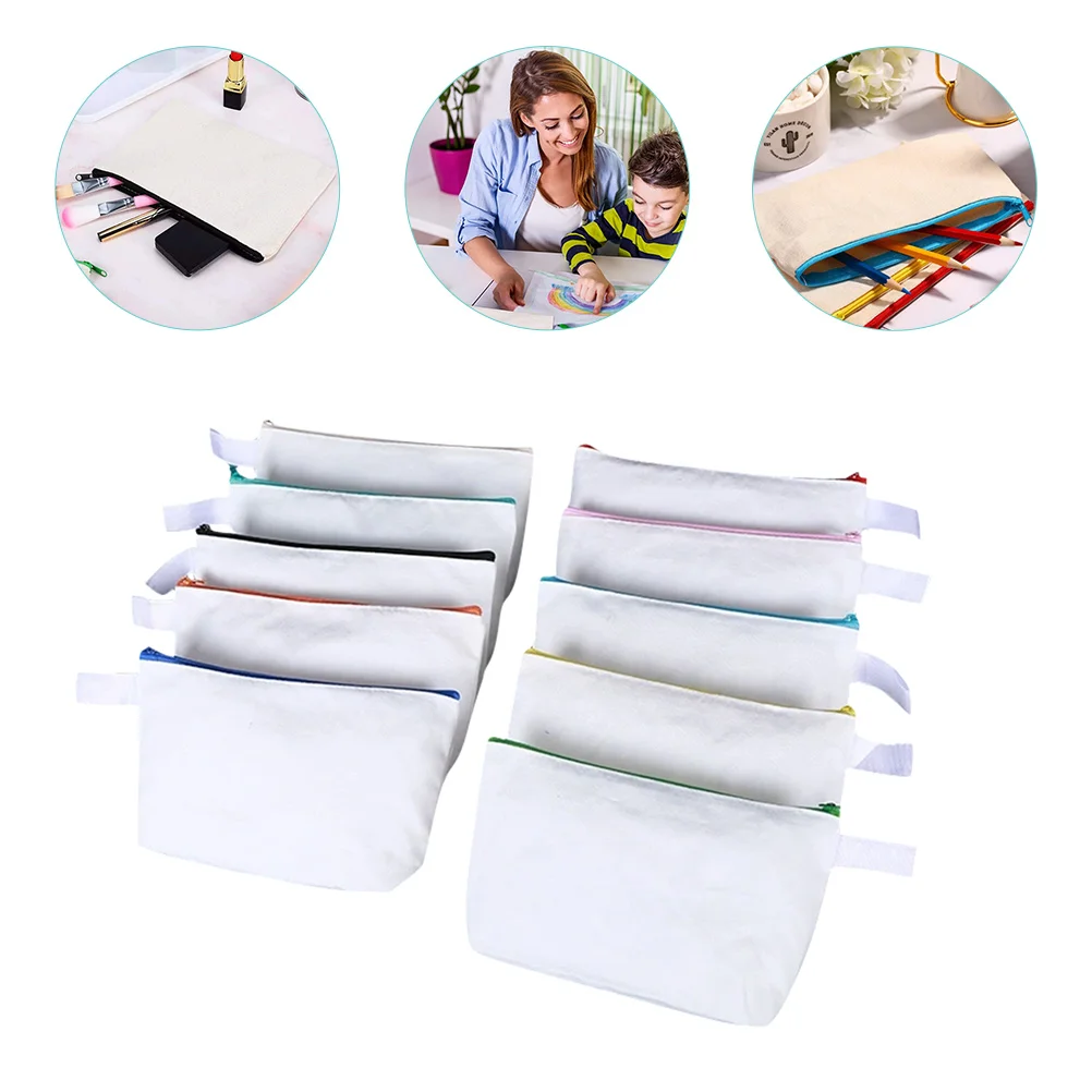 10 шт. дорожная косметичка, холщовые сумки-карандаши в оптом, сумки на молнии, косметика